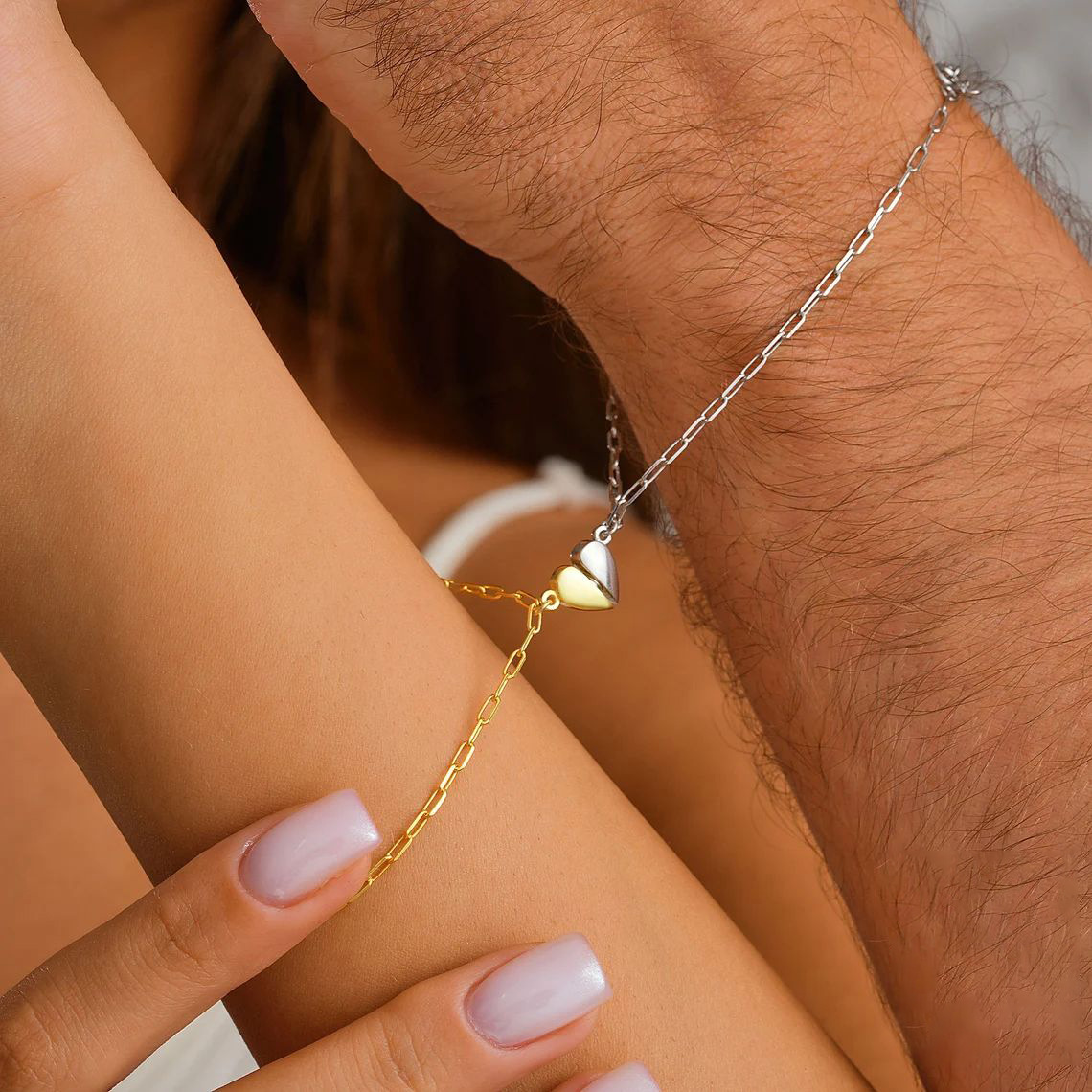 Magnetic Heart Couple Bracelet - đánh giá và giá Paperclip Magnetic Set