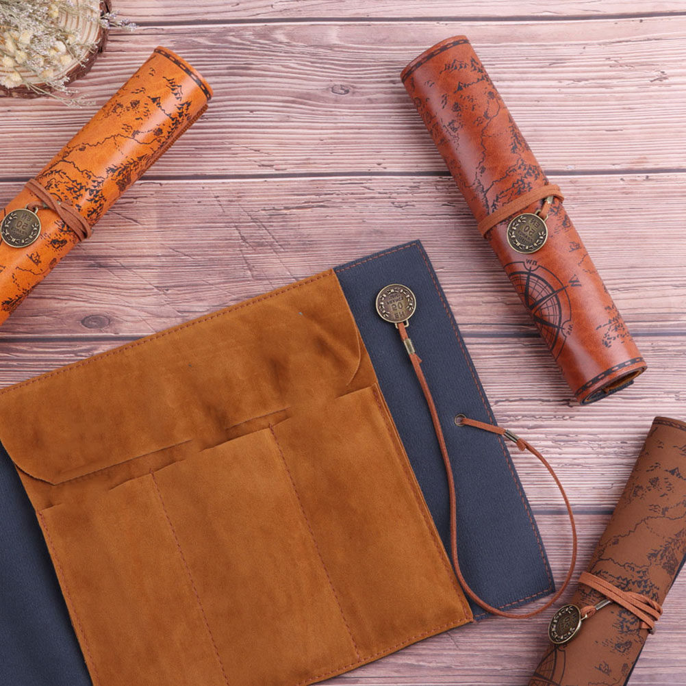 2Pcs Retro Pencil Case Vintage - đánh giá và giá Pen Pouch Roll