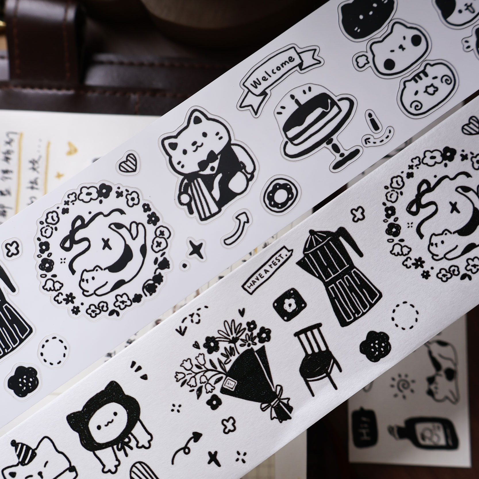 YiEr Studio Vintage Daily Cat' - đánh giá và giá Washi Tape Set