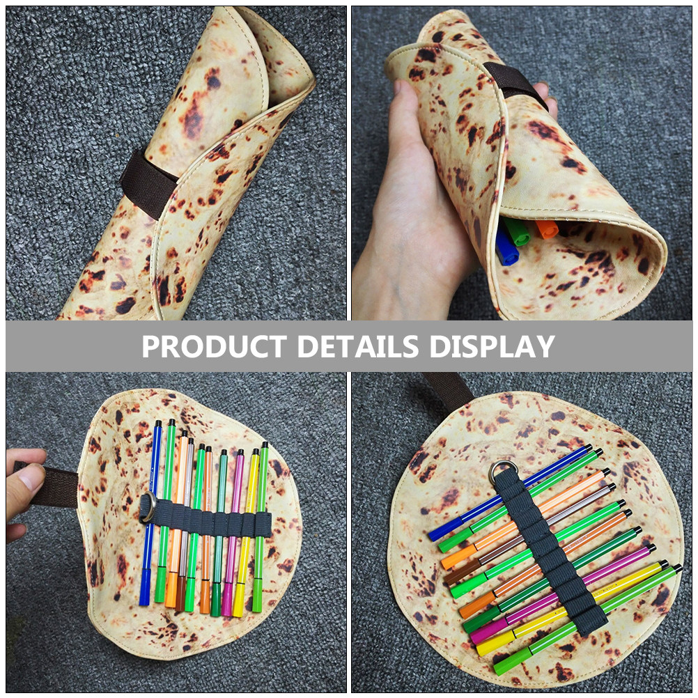 2Pcs Tortilla Pattern Canvas R - đánh giá và giá Pen Pouch Roll