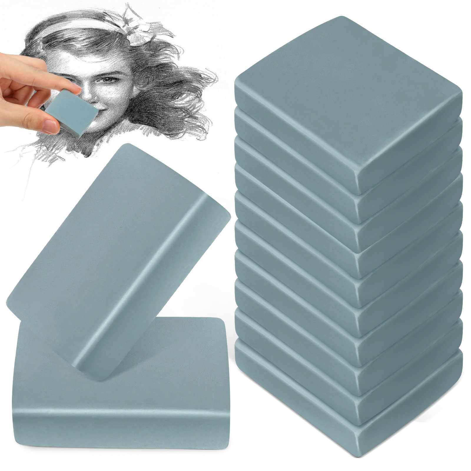 12Pcs Art Erasers for Drawing  - đánh giá và giá Rubber Eraser Kneaded