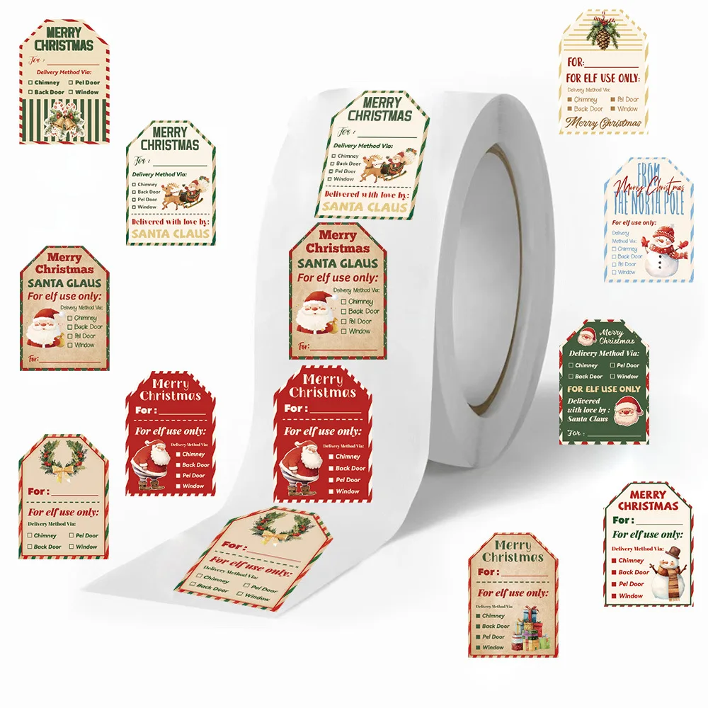 500Pcs Christmas Stickers Roll - đánh giá và giá Label Printer Tape