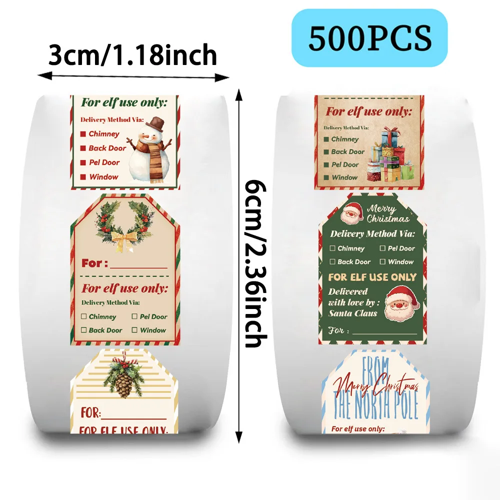 500Pcs Christmas Stickers Roll - đánh giá và giá Label Printer Tape
